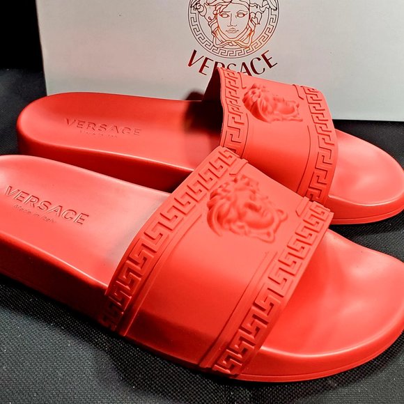 red versace sandals